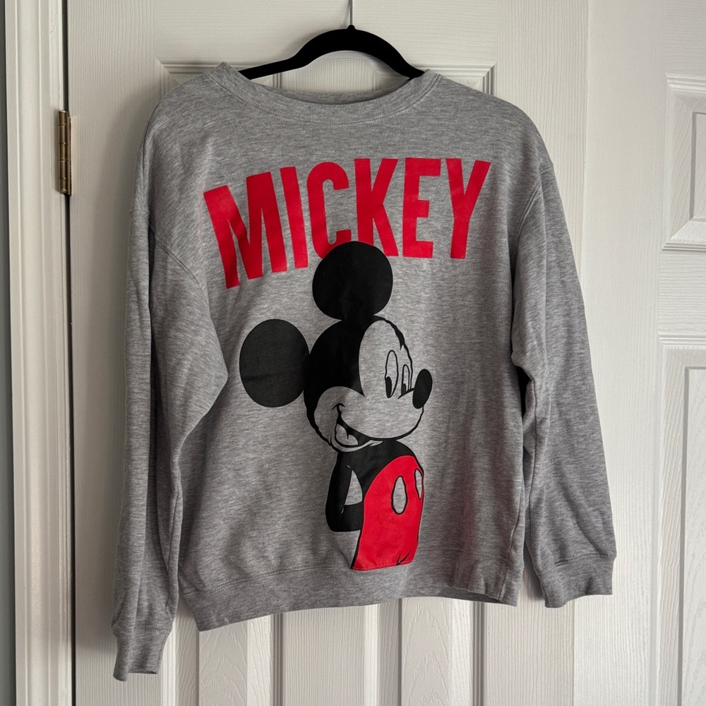 Disney Mickey Mouse Red and Gray Sweatshirt
